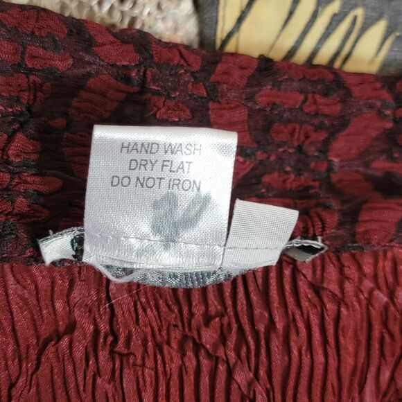 Alberto Makali Shirt Womens S Red Open Front Sequin Crinkle Cardigan Top Jacket - Picture 10 of 10